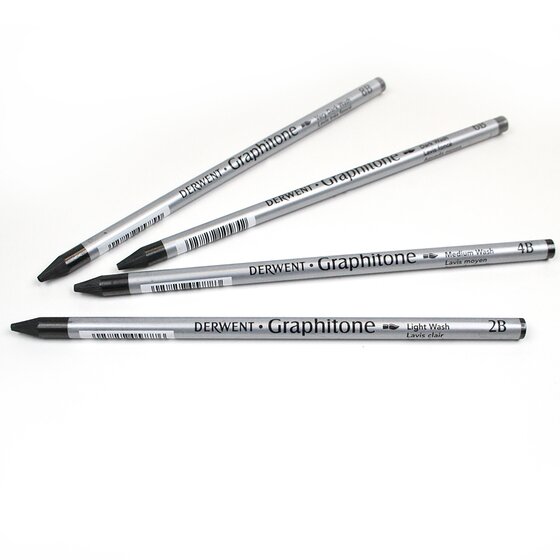 Derwent Watersoluble Graphitone Pencil 6B – Round Barrel for Sketching & Watercolour