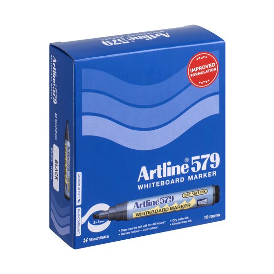 ARTLINE 579 WHITEBOARD MARKER 5MM CHISEL NIB BLACK