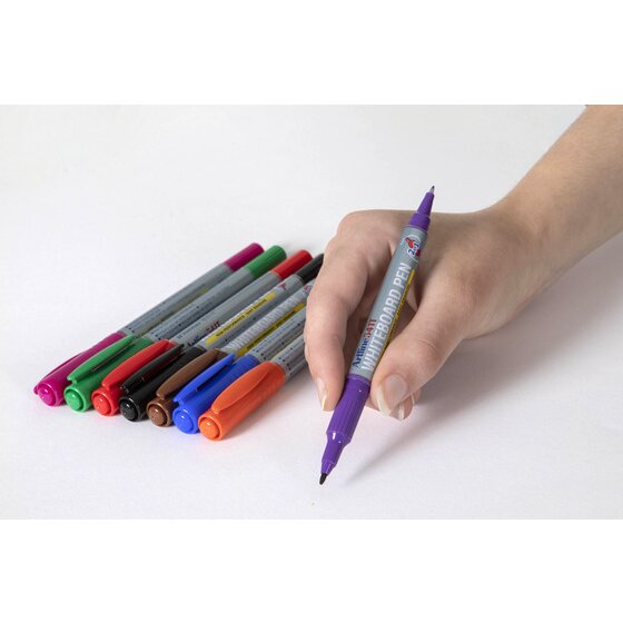 Artline 541T Whiteboard Marker – Fine Dual Nib, Assorted Colours, Wallet of 8