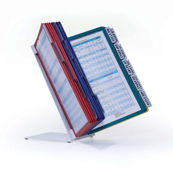 Durable Vario Table 20 A4 Display System – 20 Assorted Panels | Desk Document Organiser