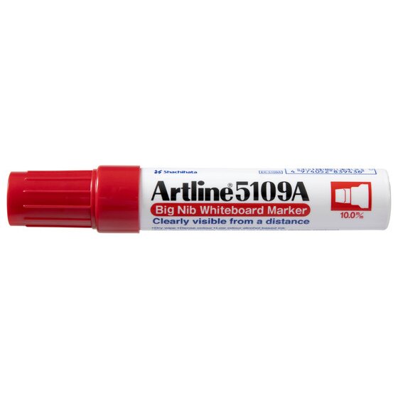 Artline 5109A Whiteboard Marker – 10mm Chisel Nib, Red