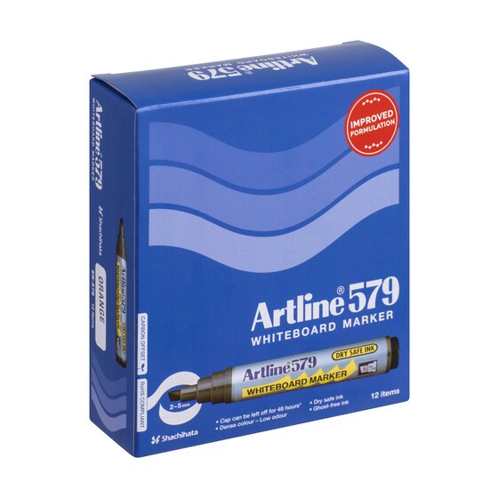 Artline 579 Whiteboard Marker – 5mm Chisel Nib – Orange