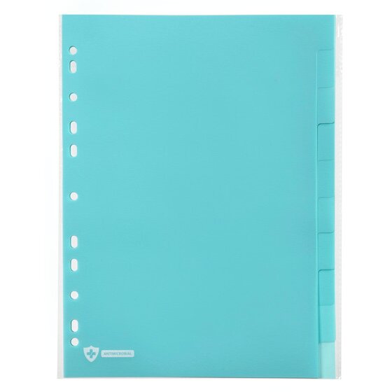 Marbig Professional PP Dividers – Antimicrobial, A4, 10 Tab, Blue