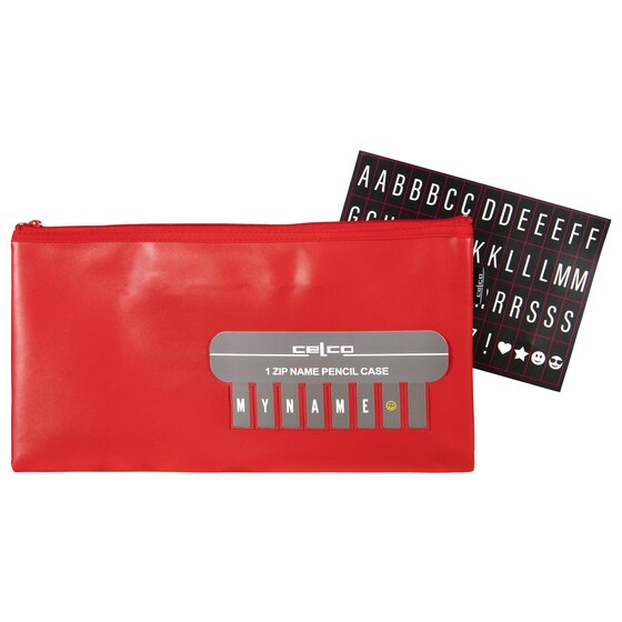 CELCO Pencil Case Red – 338 × 174 mm, Two Zips, USB Pocket, Name Card Slot