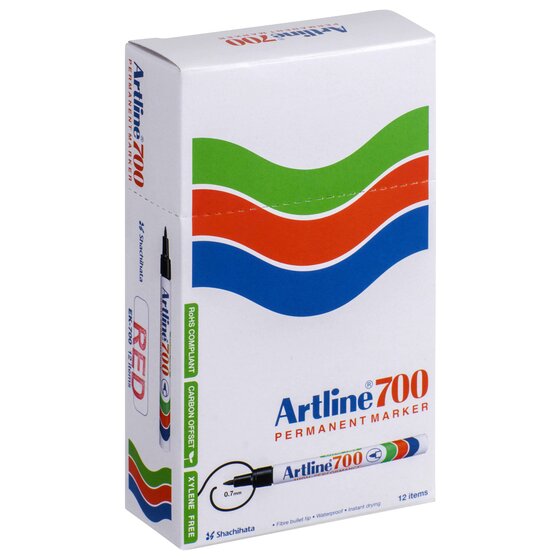 Artline 700 Permanent Marker – 0.7mm Bullet Nib, Red