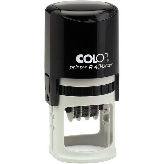 COLOP R40 24-Hour Dater Stamp – 4 mm Red/Blue Self-Inking, 40 mm Imprint