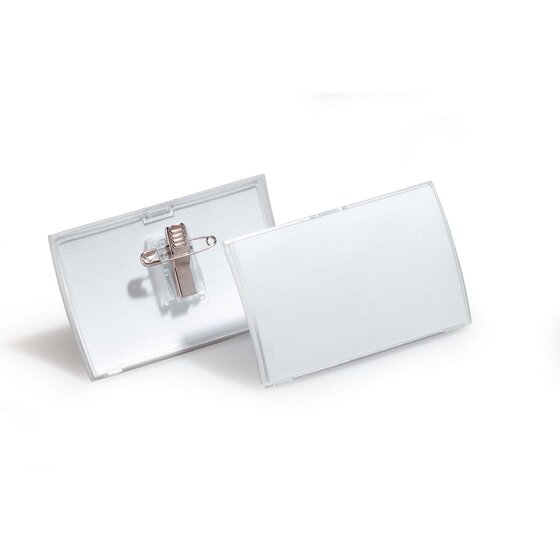 Durable Name Badge with Combi Clip, 54 x 90 mm, Pack of 25
