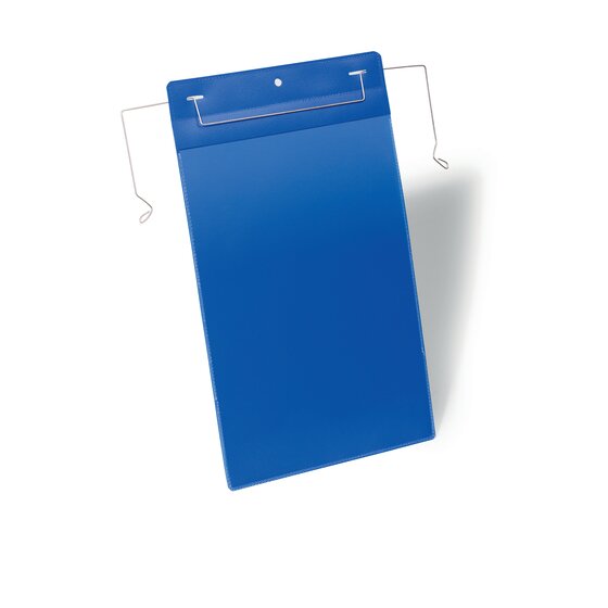 DURABLE Logistic Pockets with Wire Hanger – A4 Portrait – Pack of 50 – Blue