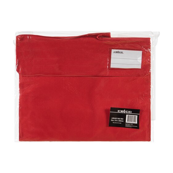 Celco Library Bag – Red | Heavy-Duty Polyester, 290 x 370mm