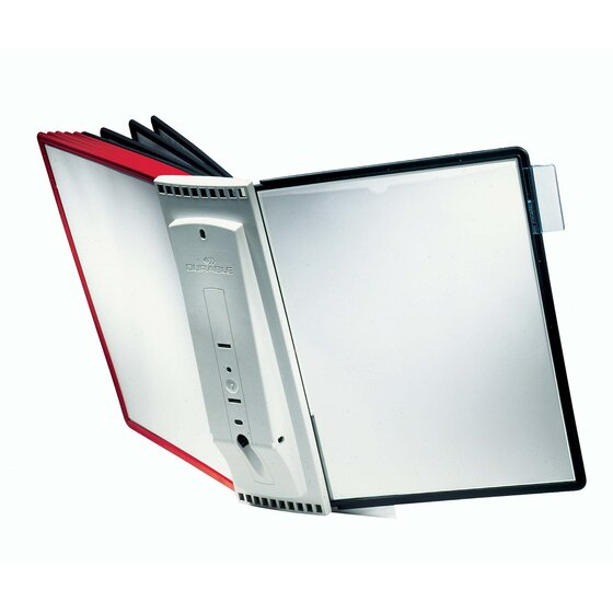 Durable Sherpa Wall 10 Complete Display System – Black & Red | 10× A4 Panels with Wall Bracket