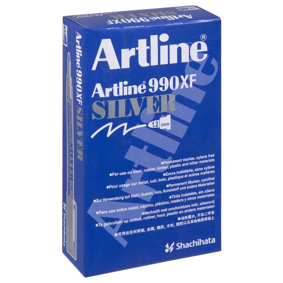 Artline 990 Metallic Permanent Marker – Silver, 1.2mm Bullet Nib