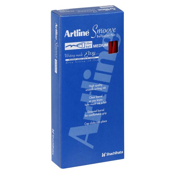 Artline SMOOVE Ballpoint Pen – Medium, Red | Smooth Everyday Writing