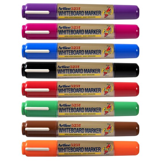 ARTLINE 525T WHITEBOARD MARKER DUAL NIB ASSORTED WALLET 8