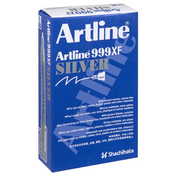 Artline 999 Metallic Permanent Marker – 0.8mm Plastic Nib, Silver