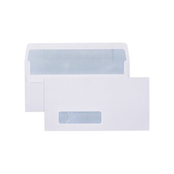 Cumberland Self-Seal Secretive Window Envelope 80gsm DLX 120 x 235mm White – Box of 500