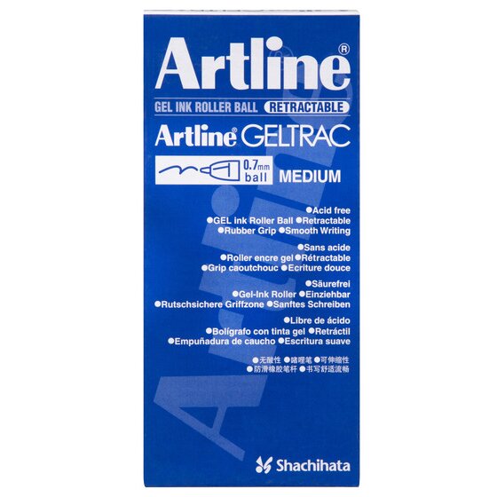 Artline 5570 GELTRAC Retractable Gel Pen – Medium Tip, Black