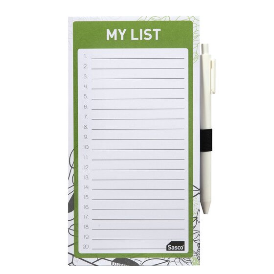 Sasco Eco Magnetic List Pad – 110 x 210mm with Pencil