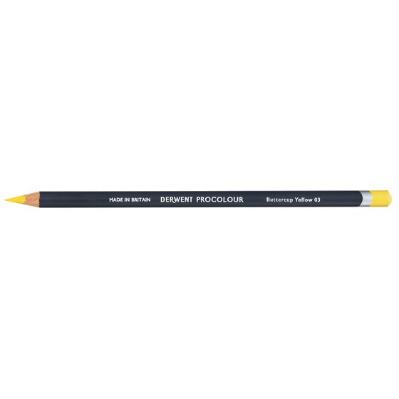 Derwent Procolour Pencil – Buttercup Yellow 03 | Highly Pigmented, Oil-Glide