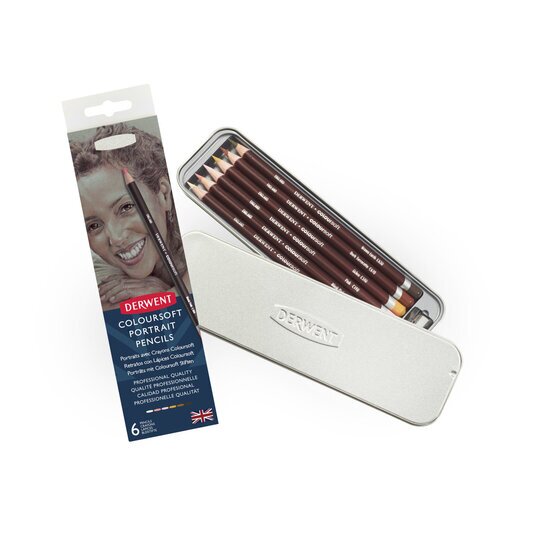 Derwent Coloursoft Pencil Skintones Tin of 6