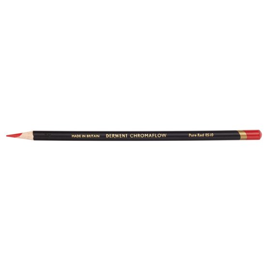 Derwent Chromaflow Pencil – Pure Red | Vibrant Blendable Colour for Drawing & Coloring