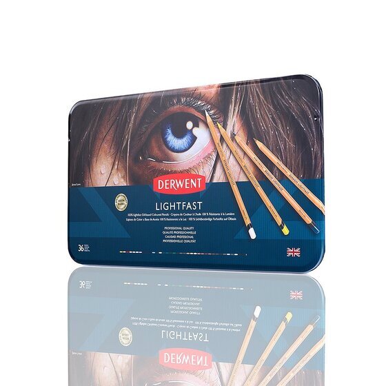 Derwent Lightfast Coloured Pencils – 36-Piece Tin