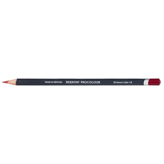 Derwent Procolour Pencil – Crimson Lake 14 | Round Barrelled Coloured Pencil for Drawing & Sketching