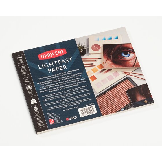 Derwent Lightfast Paper Pad 9x12 – 100% Cotton, Acid-Free, 20 Sheets Assorted Colours