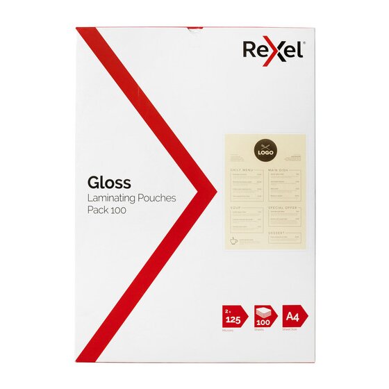 Rexel Laminating Pouch A4 125 Micron – Pack of 100