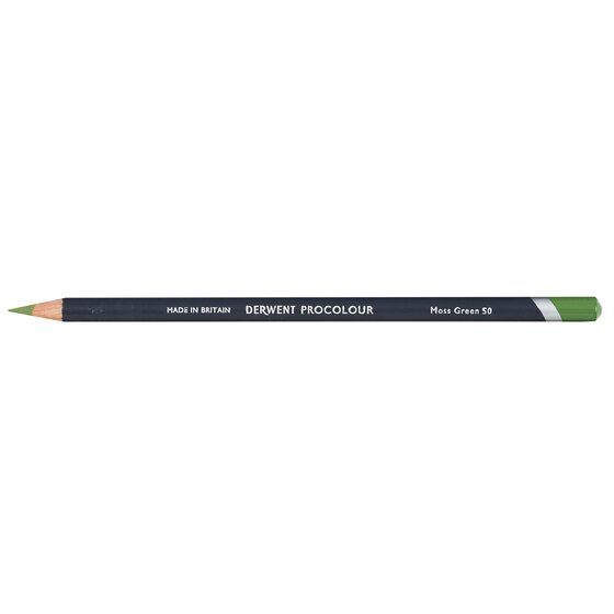 Derwent Procolour Pencil – Moss Green 50 | Round-Barrel Colour Pencil for Drawing & Sketching