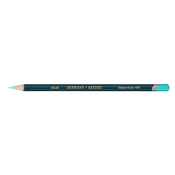 Derwent Artists Pencil – Turquoise Green 4000 | Colour-Grade Drawing Pencil