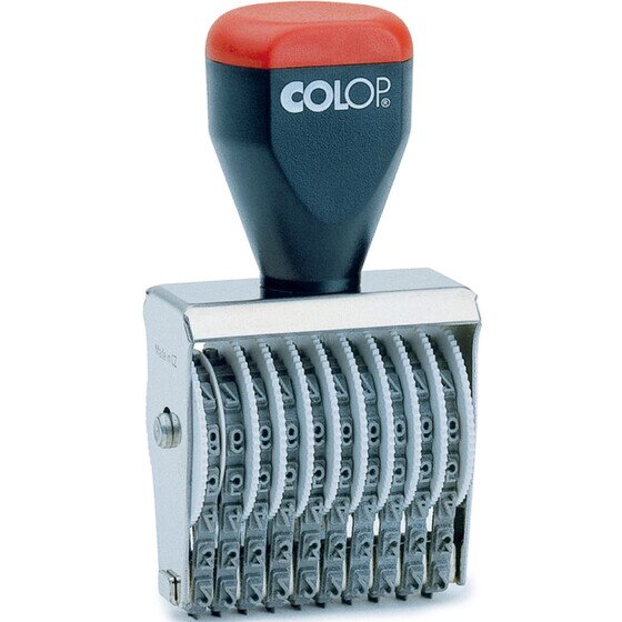 COLOP 12 Band Numberer 03012 3mm – Metal Frame Rubber Stamp with Deep Moulded Bands