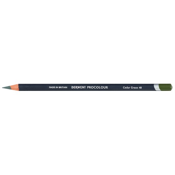Derwent Procolour Pencil – Cedar Green 48 | Rich Pigment, Smooth Wax-and-Oil Glide