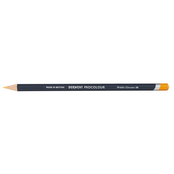 Derwent Procolour Pencil – Middle Chrome 08 | Smooth, Pigmented Mid-Tone for Drawing & Sketching
