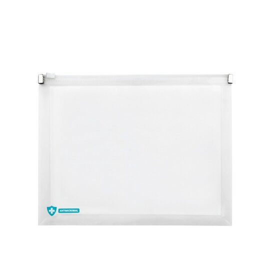 Marbig Professional A5 Document Wallet – Clear Polypropylene with Zip & Antimicrobial Coating