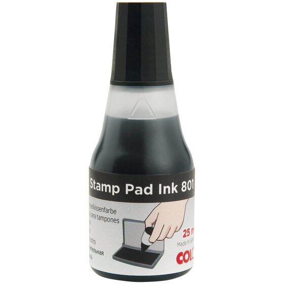 COLOP 801 Black Stamp Ink – 25ml for Foam & Felt Pads