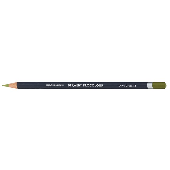 Derwent Procolour Pencil – Olive Green 52 | Round-Barrel Colour Pencil for Drawing & Sketching