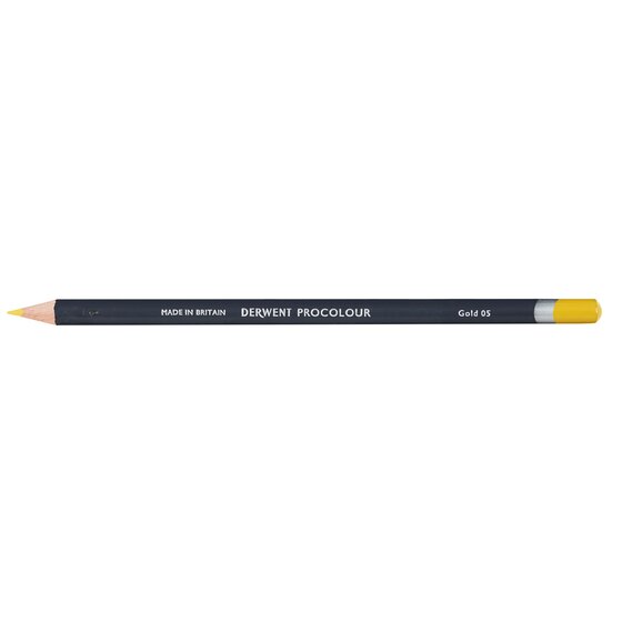 Derwent Procolour Pencil – Gold 05 | Smooth-Laying, Smudge-Free Drawing Pencil