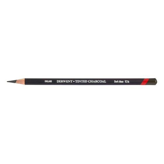 Derwent Tinted Charcoal Pencil – Dark Moss TC17 (Round Barrel)