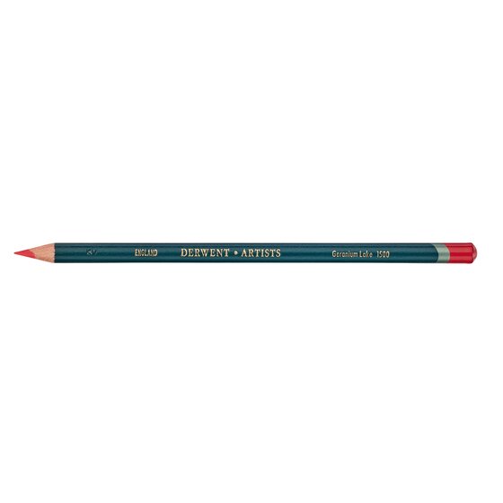 Derwent Artists Pencil Geranium Lake 1500 – Round Barrel Colour-Grade Drawing Pencil