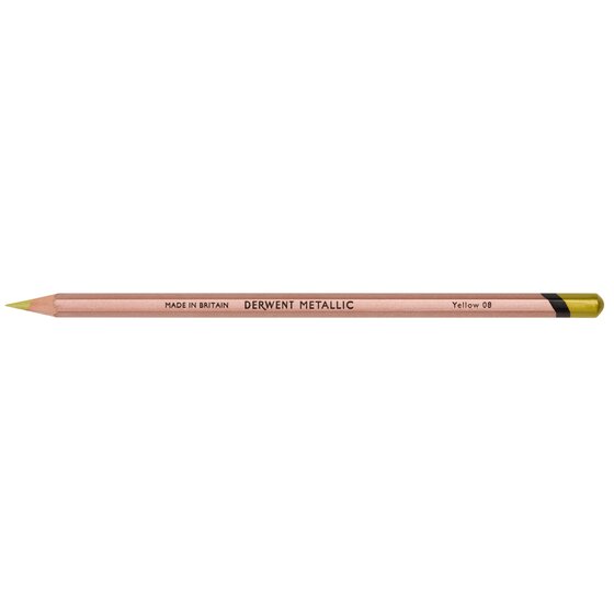 Derwent Metallic Pencil – Yellow | Reflective Drawing Pencil for Dark Paper