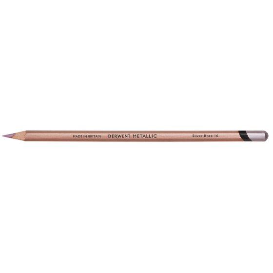 Derwent Metallic Pencil – Silver Rose | Shimmer on Dark Paper