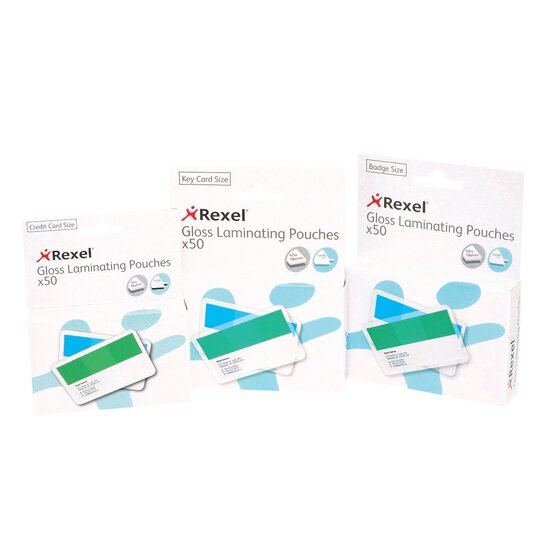 Rexel 54x86mm Laminating Pouches 125 Micron – Pack of 50