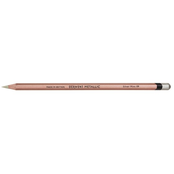 Derwent Metallic Pencil – Silver Mint | Reflective Drawing Pencil for Dark Paper