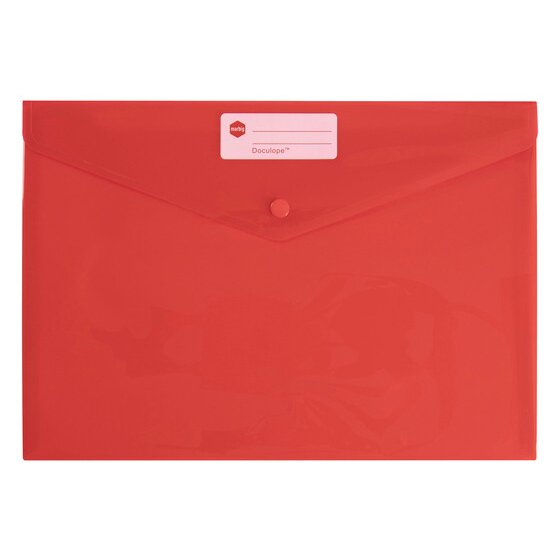 Marbig Doculope A4 Document Wallet – Red | Button Closure, Polypropylene