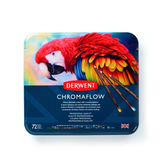 Derwent Chromaflow Coloured Pencils – 72 Pencil Tin