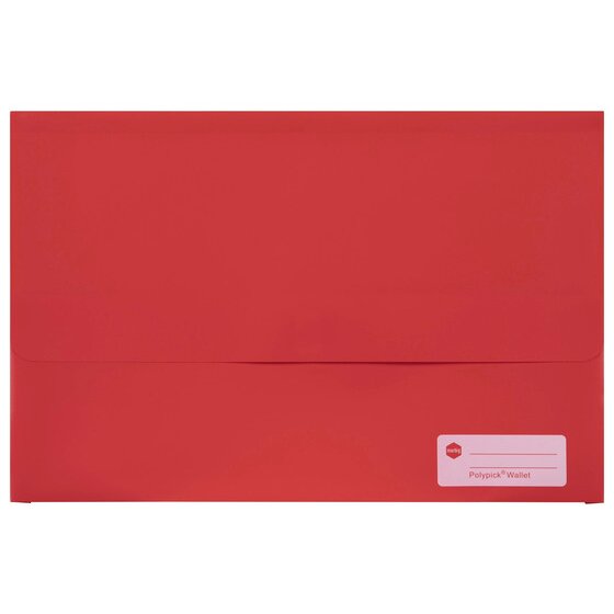 MARBIG POLYPICK FOOLSCAP DOCUMENT WALLET RED