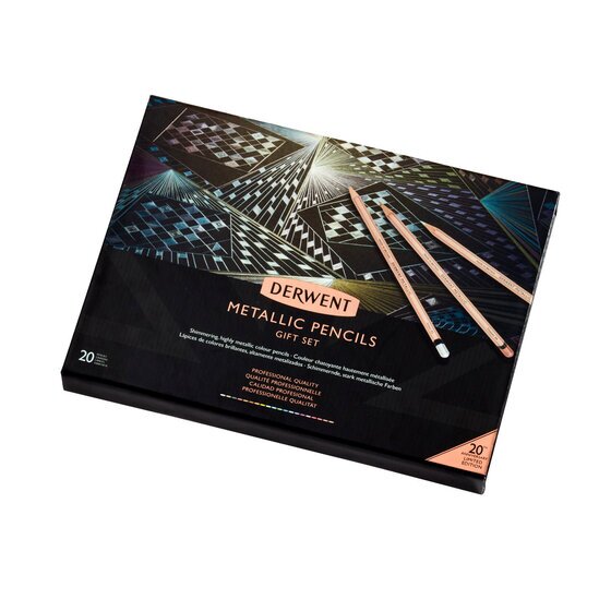 Derwent Metallic Pencil 20th Anniversary – 20 Assorted Colours, 8 New Shades