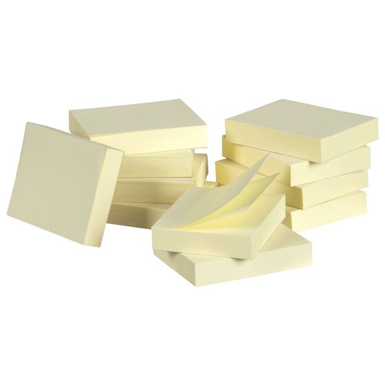 Marbig Yellow Sticky Notes 40x50mm – Pack of 12 Pads (1,200 Sheets)