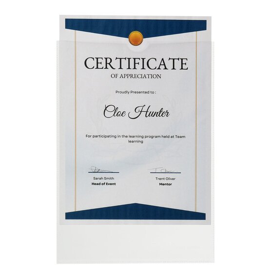 Marbig A4 Card Holders – Pack of 10 | Tear-Resistant, Copysafe Document Pockets