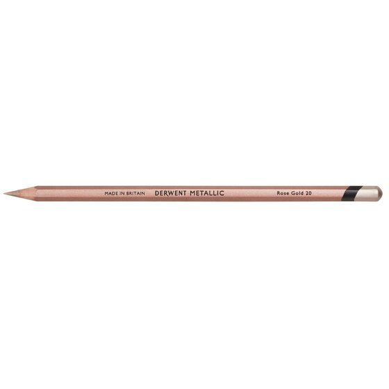 Derwent Metallic Pencil – Rose Gold | High-Reflective Finish for Dark Backgrounds